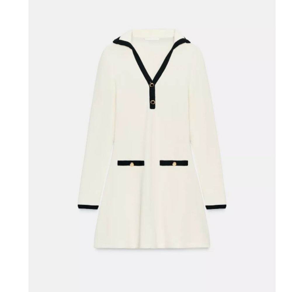 Zara White and Black Mini Dress
